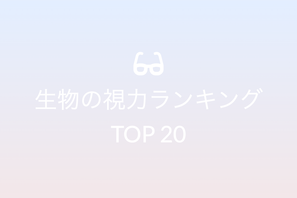 生物たちの視力ランキング TOP 20
